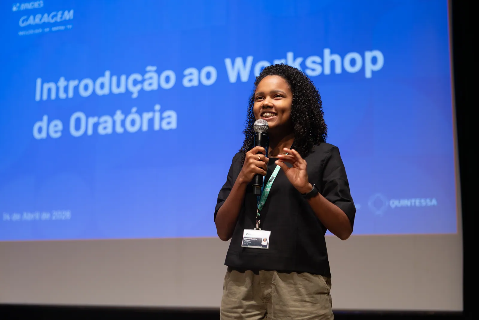 Workshop de oratória durante a jornada de aceleração